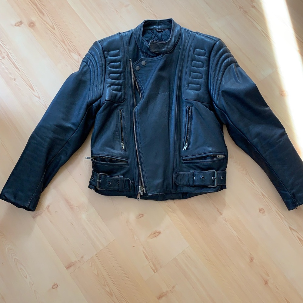 Vintage Men's 1990s Protech Leather Motorcycle Biker Jacket Size Large